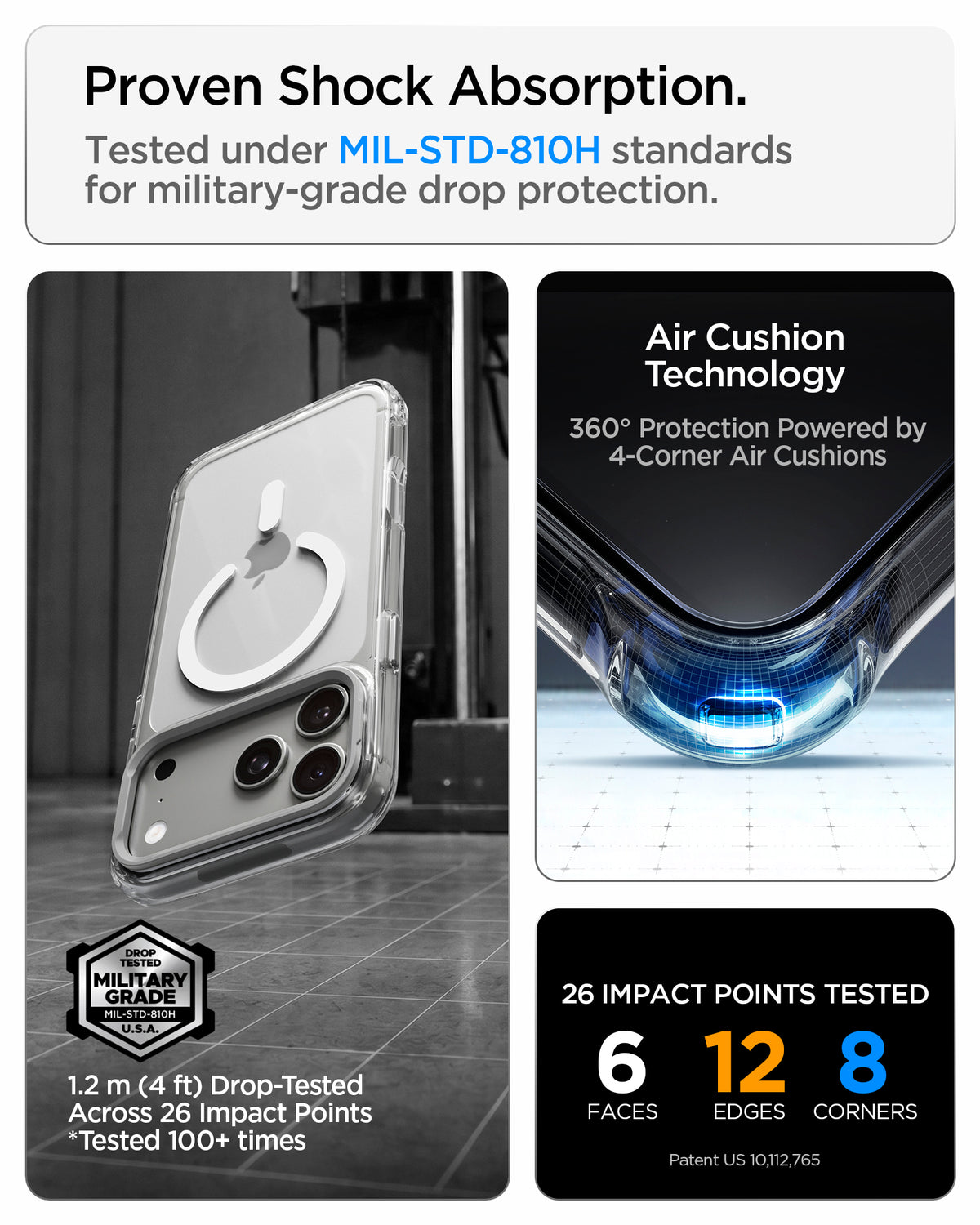 Handyhülle für iPhone 18 Pro Max / 17 Pro Max, Spigen Ultra Hybrid Optik S Mag mit MagSafe, Transparent-Silbern (7/12)