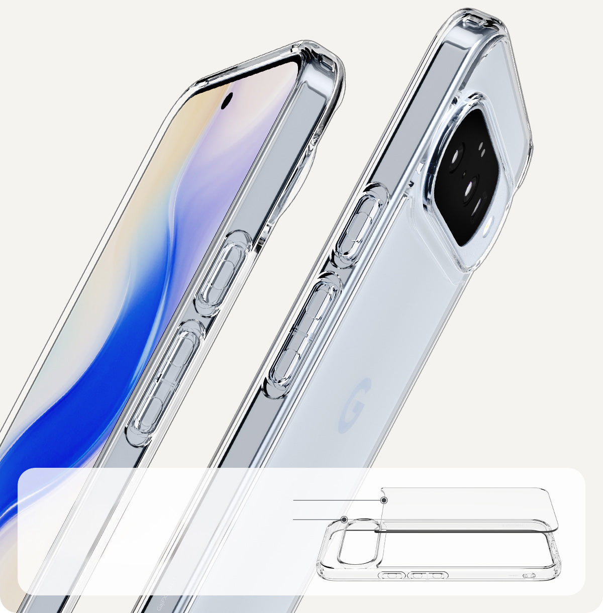 Handyhülle für Google Pixel 10 Pro / Pixel 10, Spigen Ultra Hybrid, Transparent