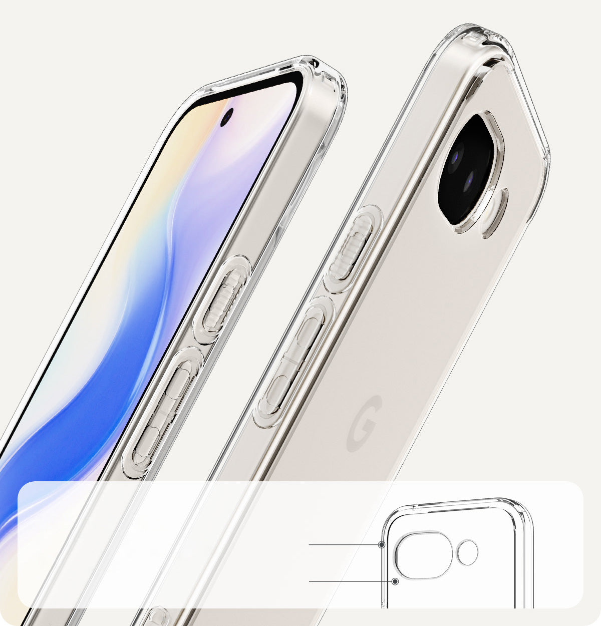 Handyhülle für Google Pixel 10a, Spigen Ultra Hybrid, Transparent