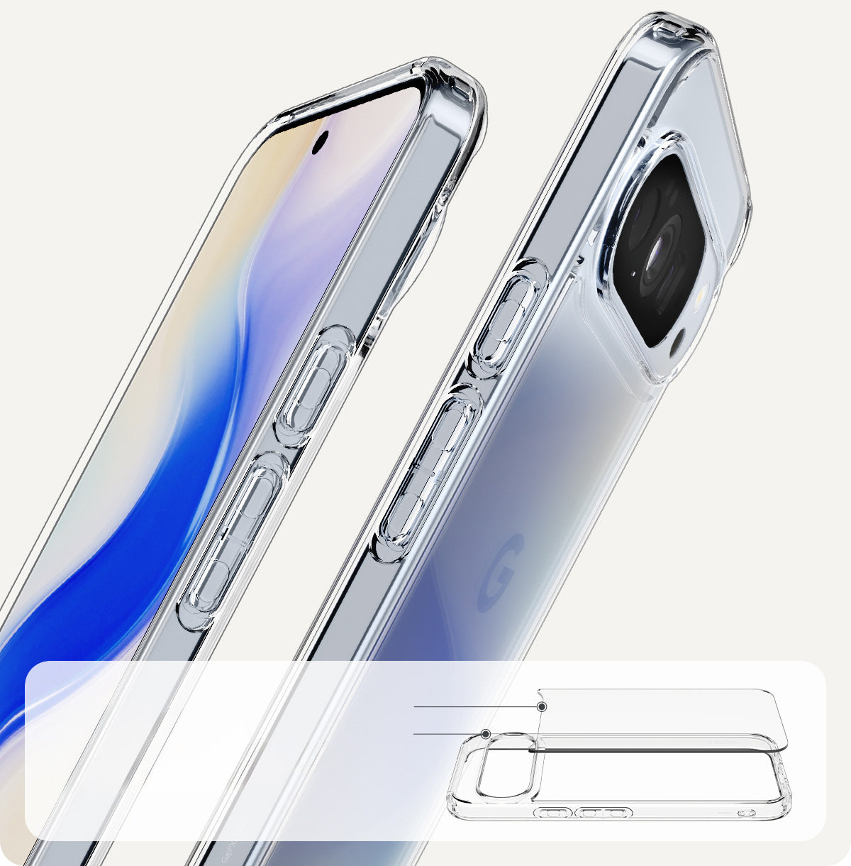 Handyhülle für Google Pixel 10 Pro XL, Spigen Ultra Hybrid, Transparent