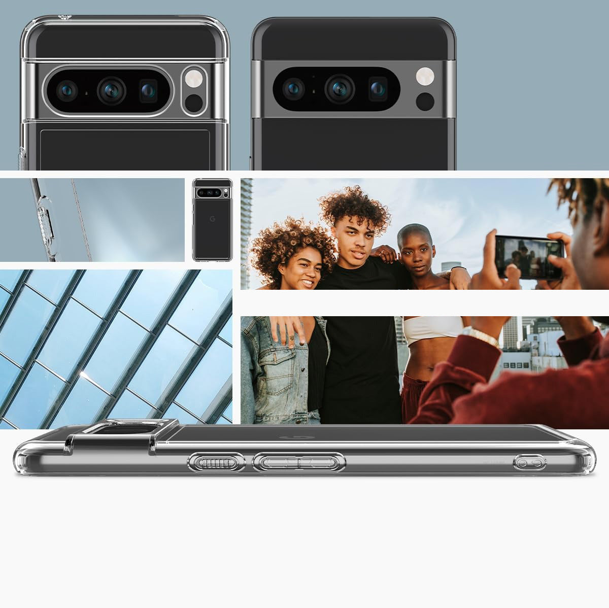 Schutzhülle Spigen Ultra Hybrid für Google Pixel 8 Pro, Transparent