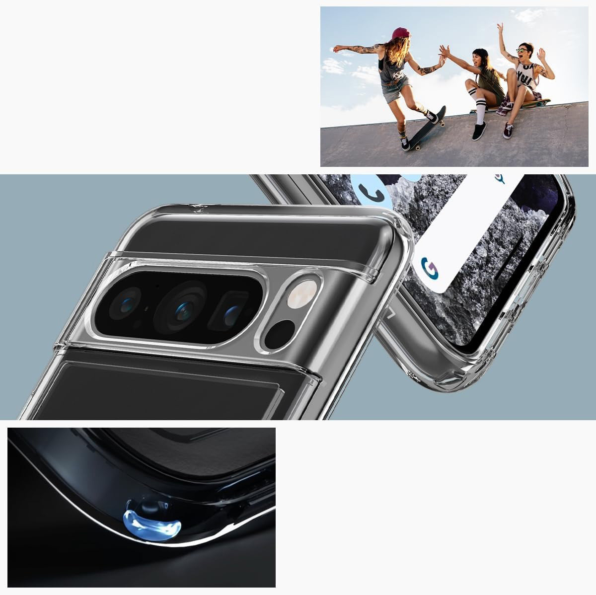 Schutzhülle Spigen Ultra Hybrid für Google Pixel 8 Pro, Transparent