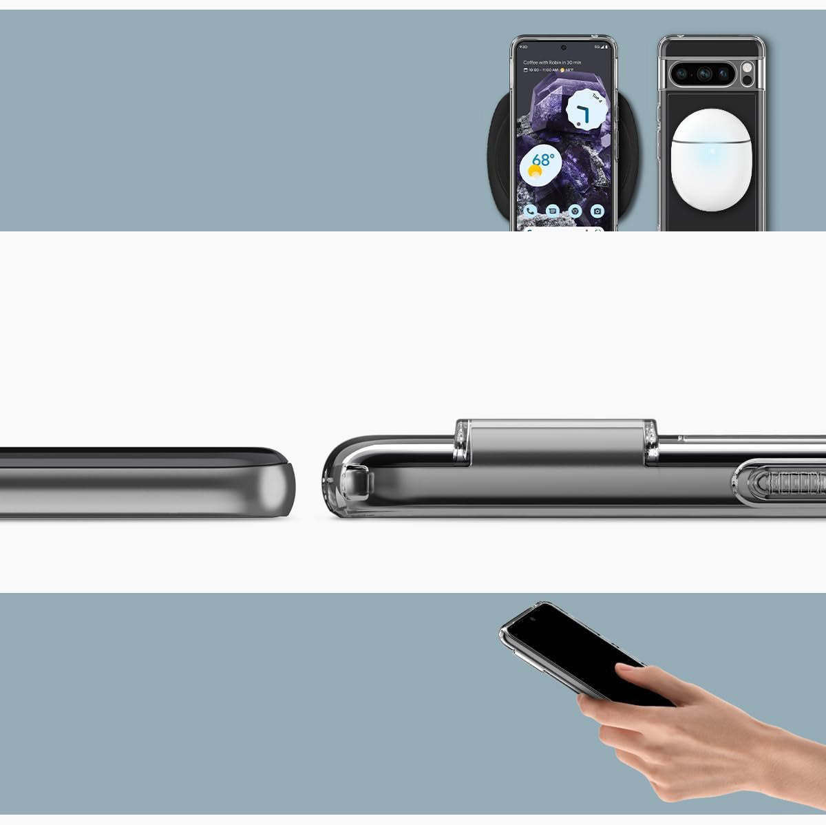 Schutzhülle Spigen Ultra Hybrid für Google Pixel 8 Pro, Transparent