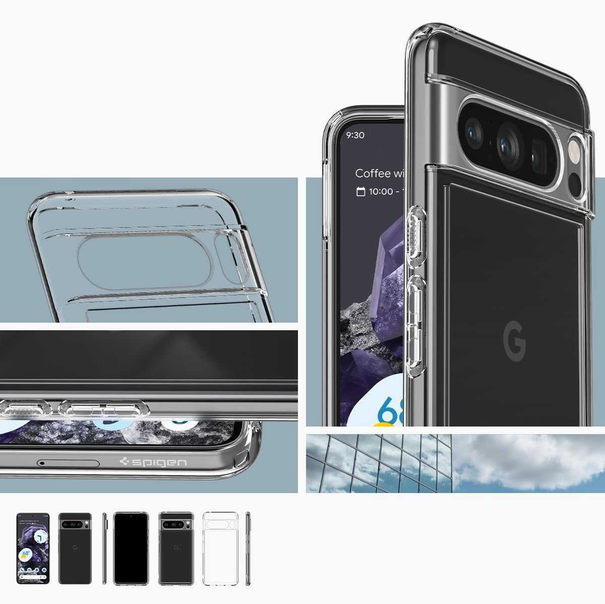 Schutzhülle Spigen Ultra Hybrid für Google Pixel 8 Pro, Transparent