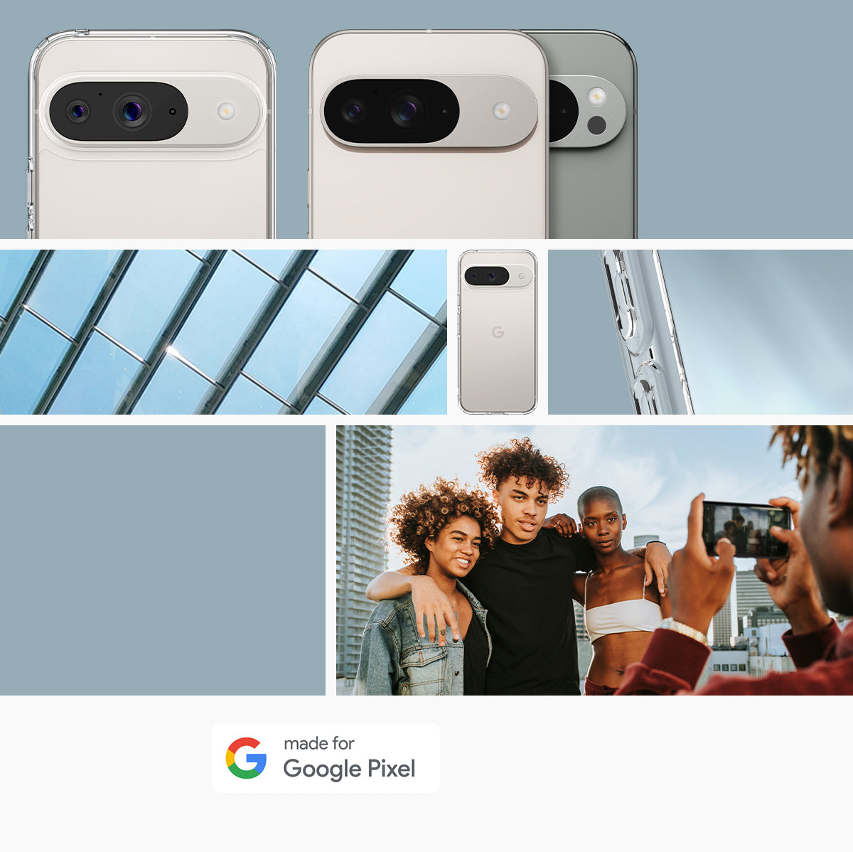 Schutzhülle für Google Pixel 9 / 9 Pro, Spigen Ultra Hybrid, Transparent