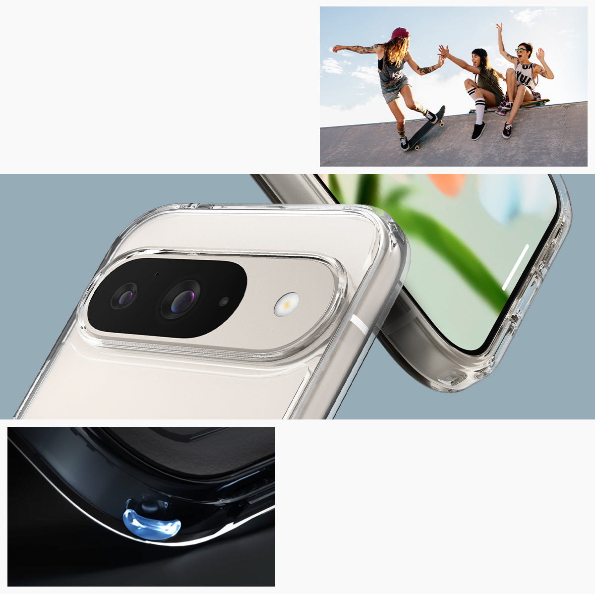 Schutzhülle für Google Pixel 9 / 9 Pro, Spigen Ultra Hybrid, Transparent