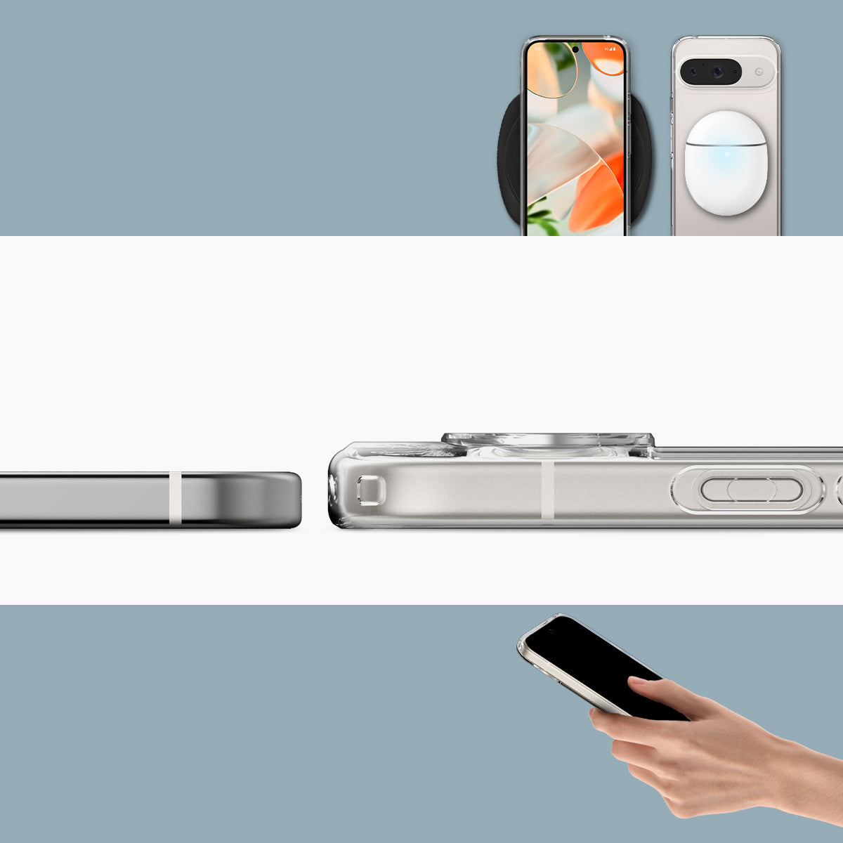 Schutzhülle für Google Pixel 9 / 9 Pro, Spigen Ultra Hybrid, Transparent