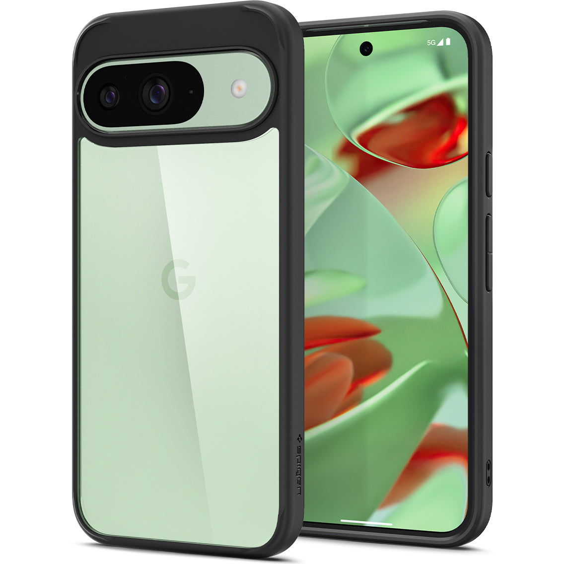 Schutzhülle für Google Pixel 9 / 9 Pro, Spigen Ultra Hybrid, Transparent/Schwarz