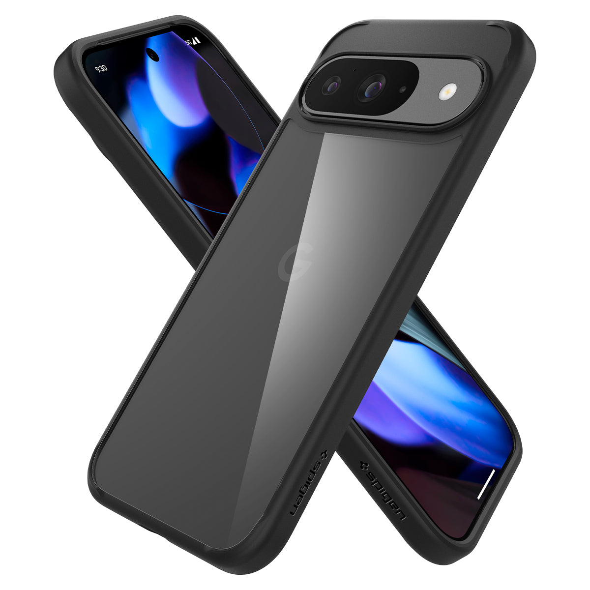 Schutzhülle für Google Pixel 9 / 9 Pro, Spigen Ultra Hybrid, Transparent/Schwarz