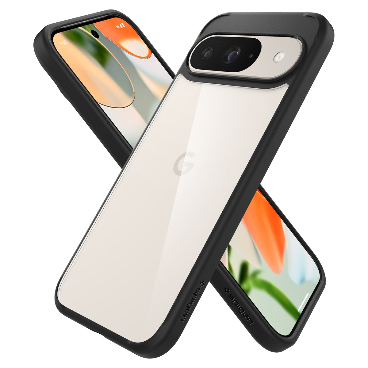 Schutzhülle für Google Pixel 9 / 9 Pro, Spigen Ultra Hybrid, Transparent/Schwarz