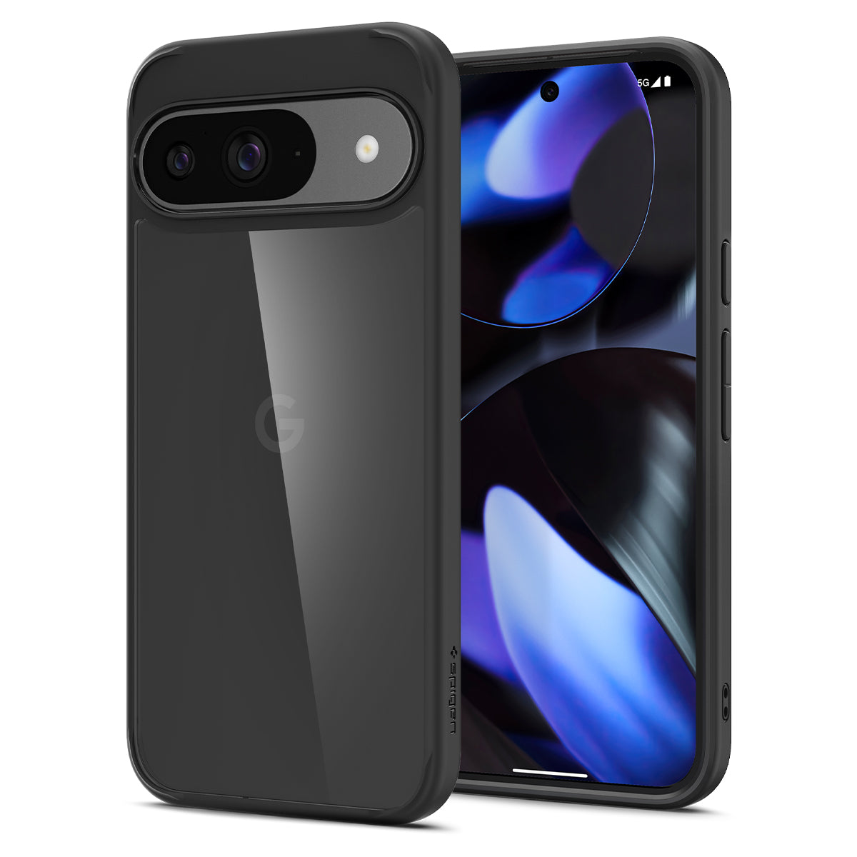 Schutzhülle für Google Pixel 9 / 9 Pro, Spigen Ultra Hybrid, Transparent/Schwarz
