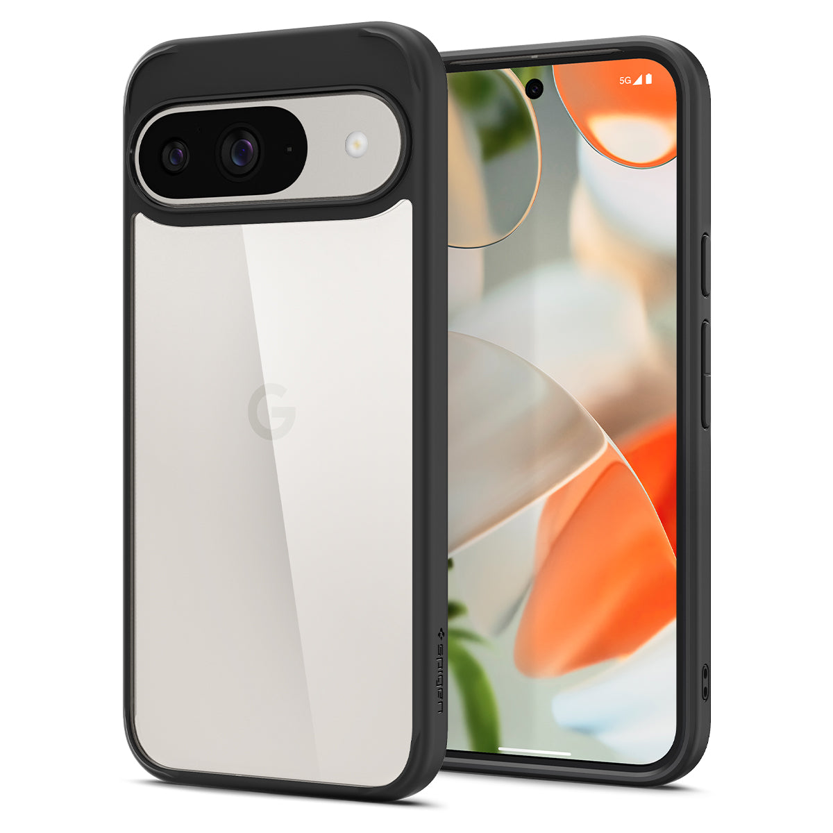 Schutzhülle für Google Pixel 9 / 9 Pro, Spigen Ultra Hybrid, Transparent/Schwarz