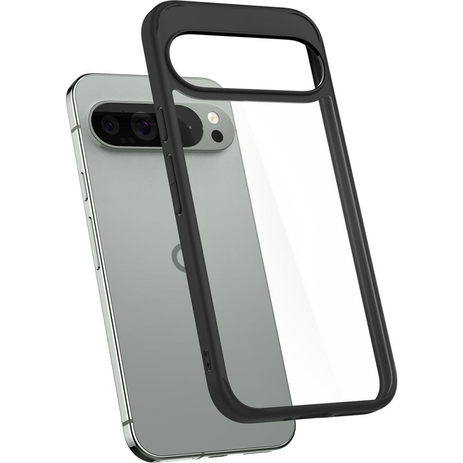 Schutzhülle für Google Pixel 9 Pro XL, Spigen Ultra Hybrid, Transparent und Schwarz