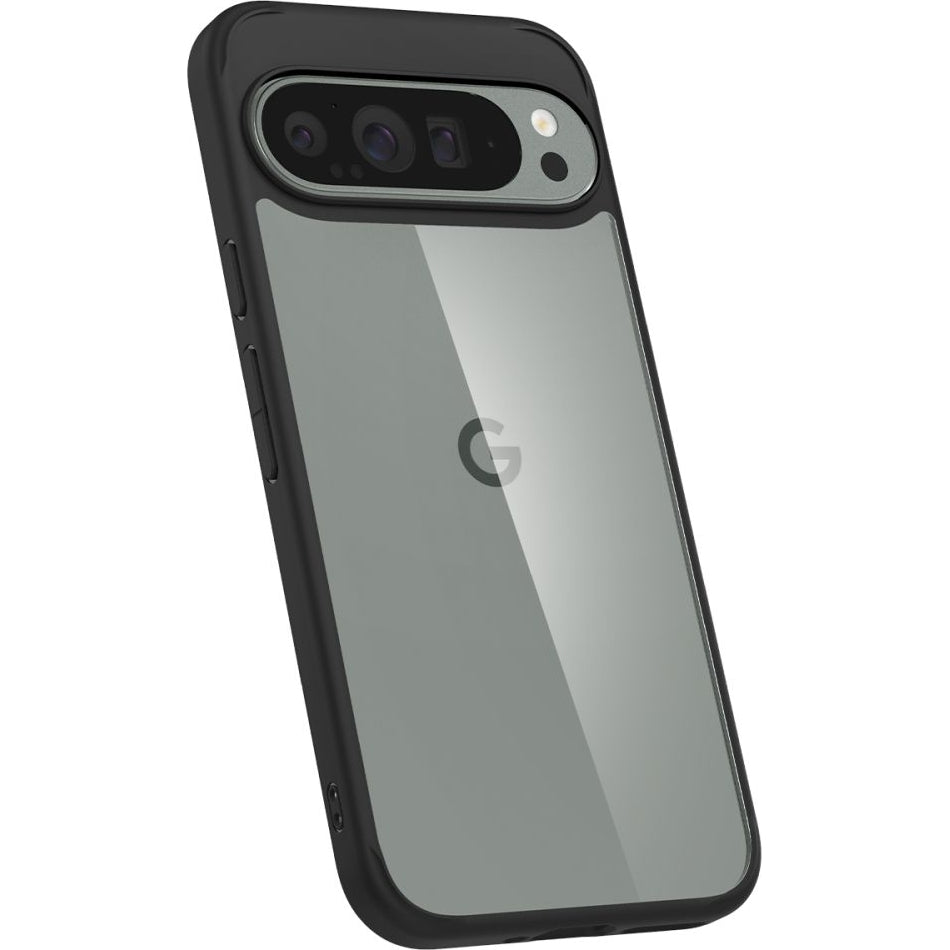 Schutzhülle für Google Pixel 9 Pro XL, Spigen Ultra Hybrid, Transparent und Schwarz
