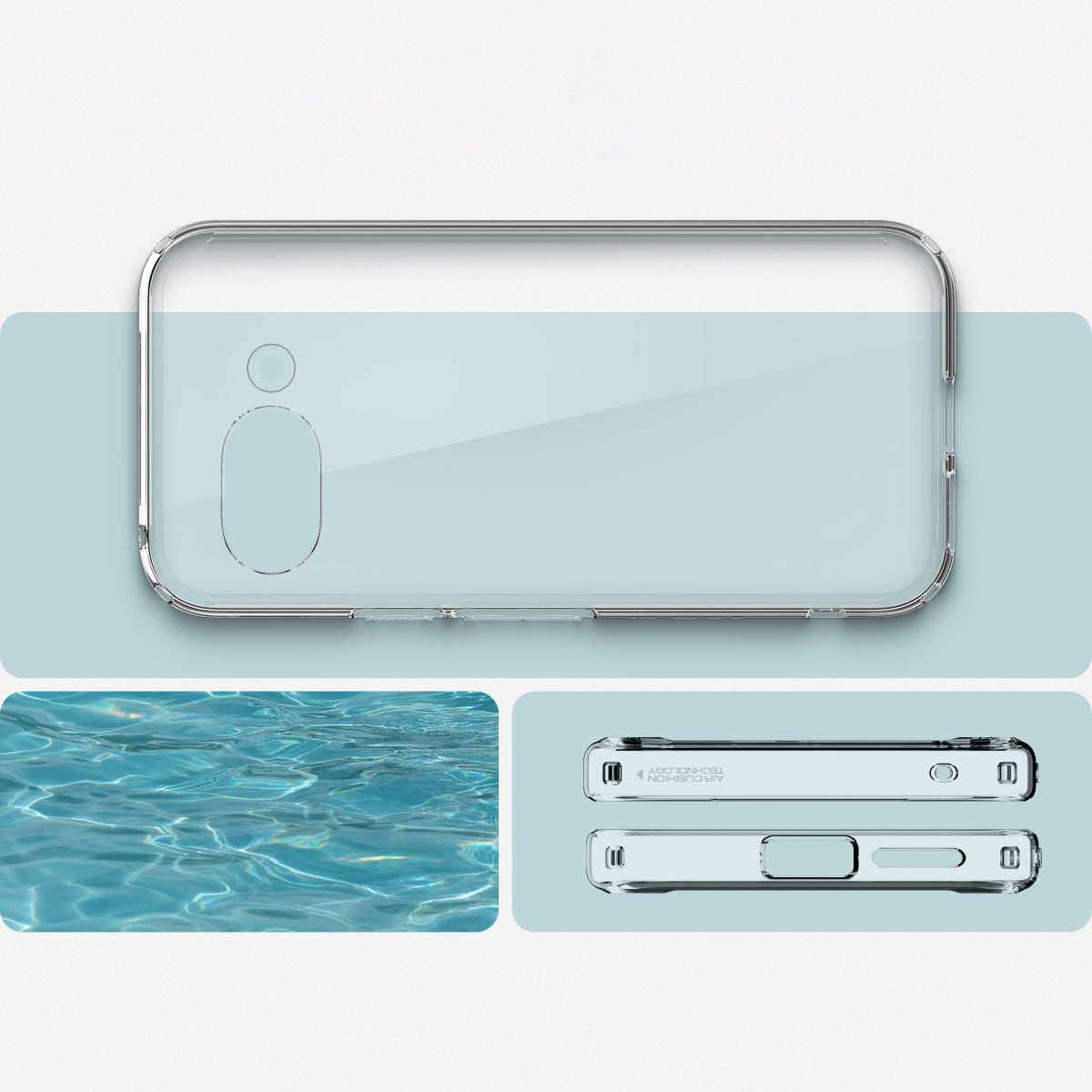 Handyhülle für Google Pixel 9a, Spigen Ultra Hybrid, Transparent