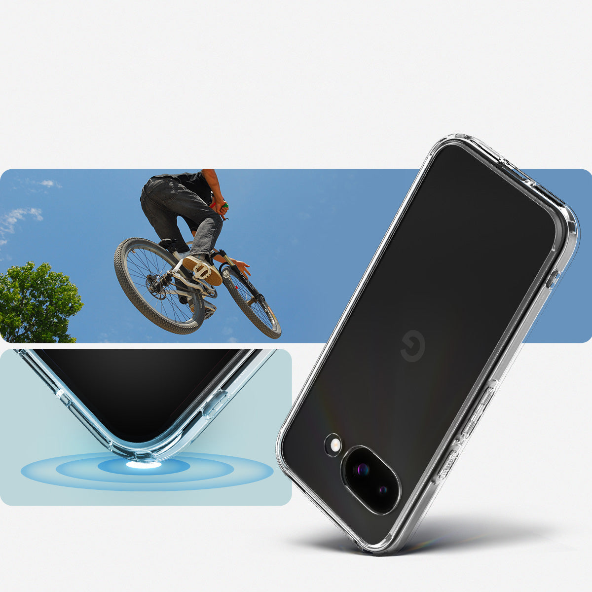 Handyhülle für Google Pixel 9a, Spigen Ultra Hybrid, Transparent