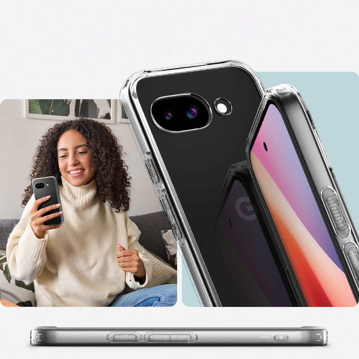 Handyhülle für Google Pixel 9a, Spigen Ultra Hybrid, Transparent