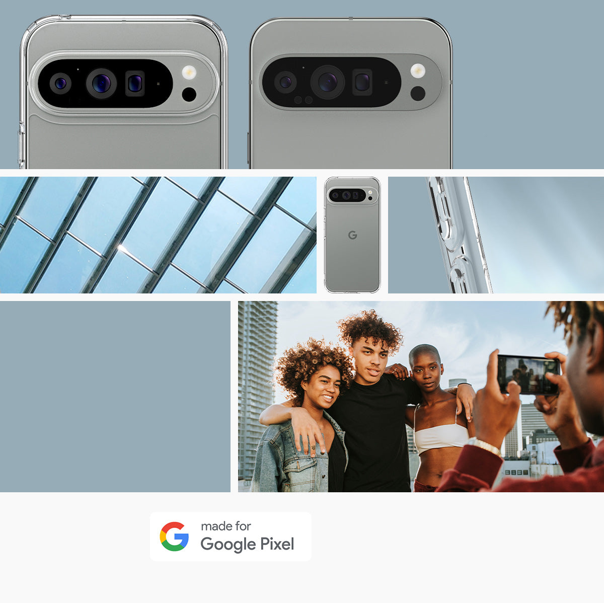 Schutzhülle für Google Pixel 9 Pro XL, Spigen Ultra Hybrid, Transparent