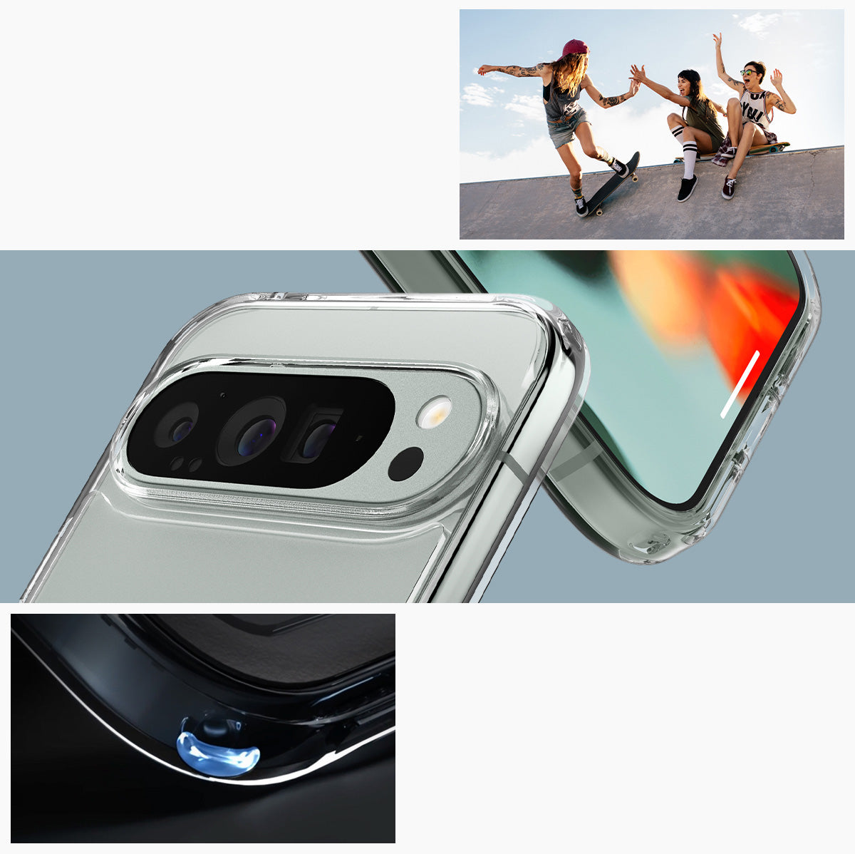 Schutzhülle für Google Pixel 9 Pro XL, Spigen Ultra Hybrid, Transparent