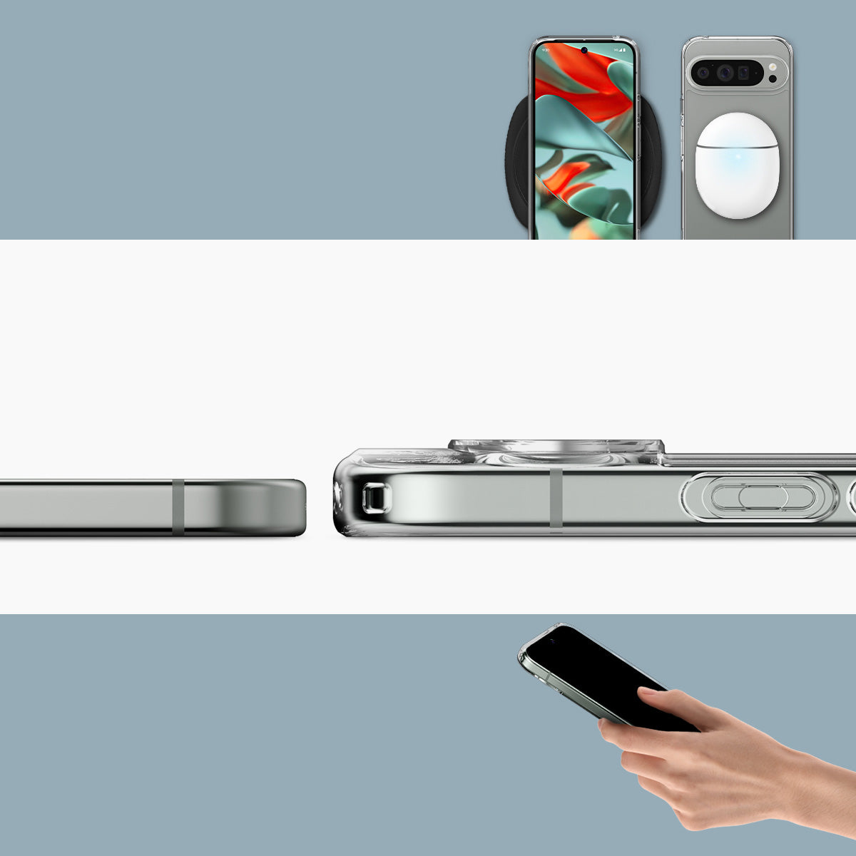 Schutzhülle für Google Pixel 9 Pro XL, Spigen Ultra Hybrid, Transparent