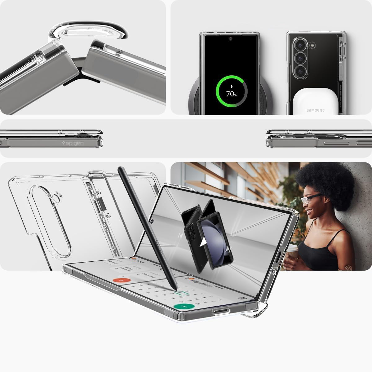 Schutzhülle für Galaxy Z Fold6, Spigen Ultra Hybrid Pro, Transparent