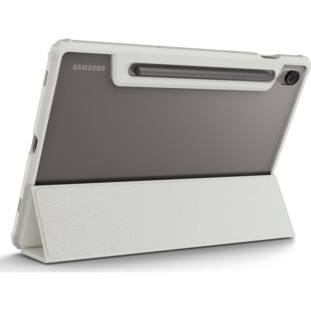 Hülle für Galaxy Tab S10 FE / S9, Spigen Ultra Hybrid Pro, Grau-Transparent