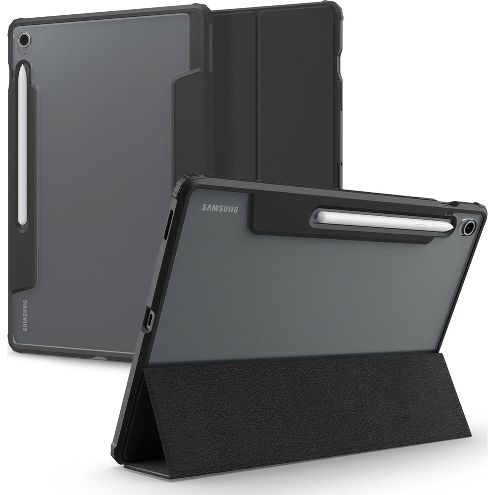 Hülle für Galaxy Tab S10 FE Plus, Spigen Ultra Hybrid Pro, Schwarz-Transparent