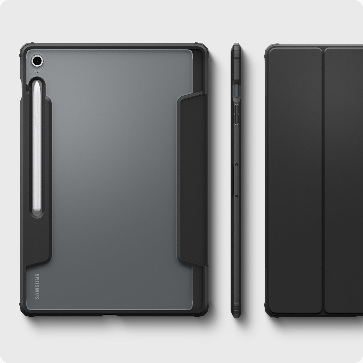 Hülle für Galaxy Tab S10 FE Plus, Spigen Ultra Hybrid Pro, Schwarz-Transparent