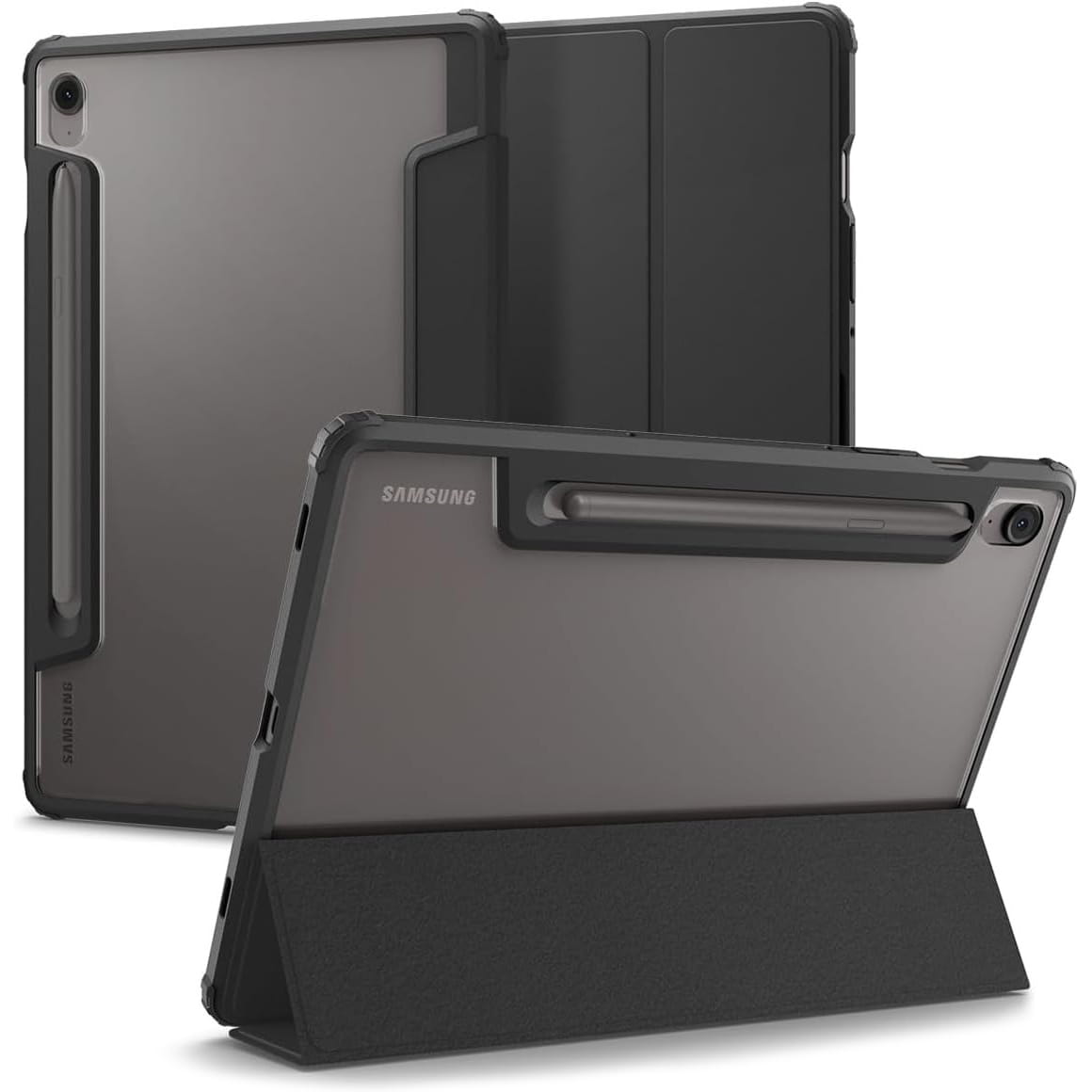 Schutzhülle für Galaxy Tab S10 FE / S9, Spigen Ultra Hybrid Pro, Schwarz und Transparent