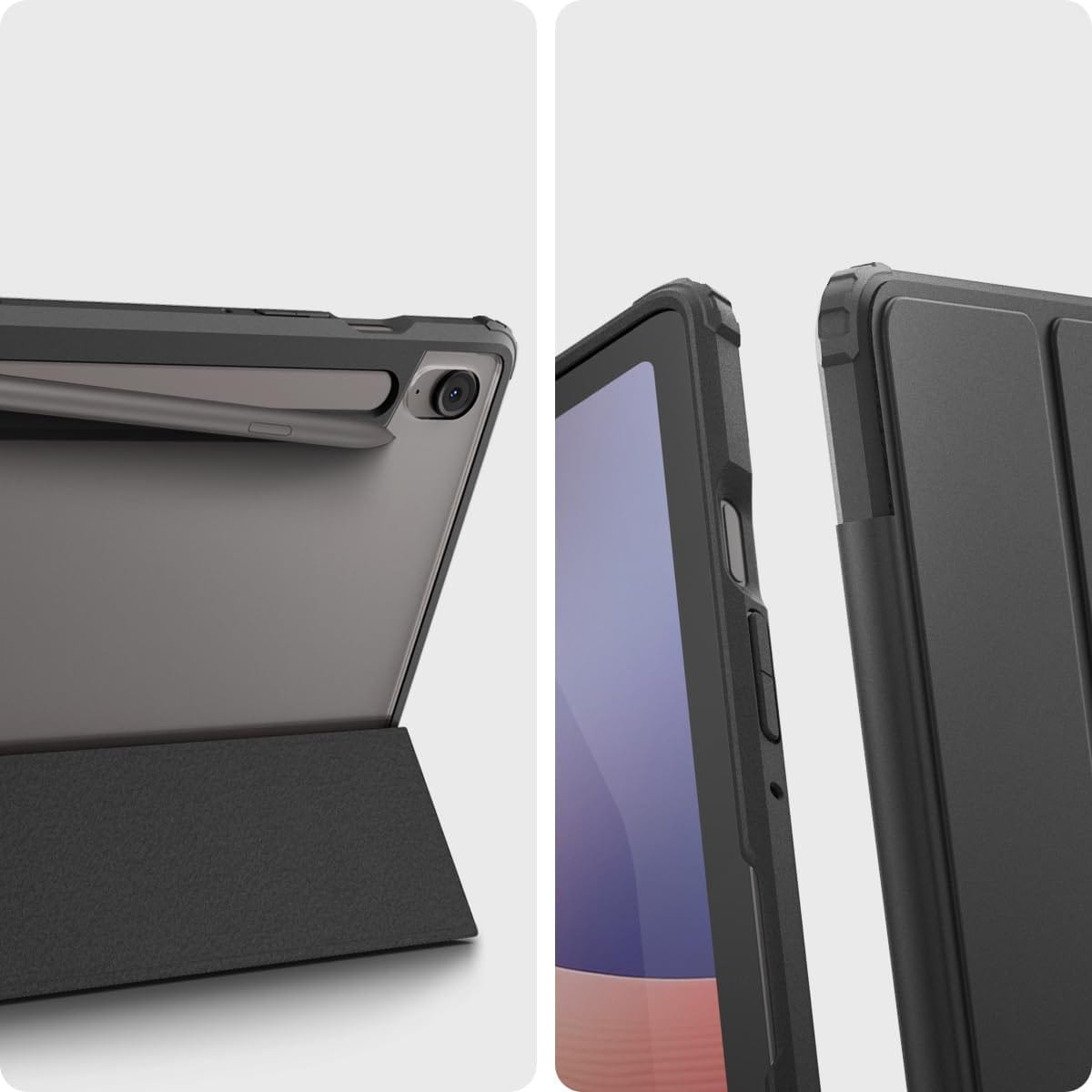 Schutzhülle für Galaxy Tab S10 FE / S9, Spigen Ultra Hybrid Pro, Schwarz und Transparent
