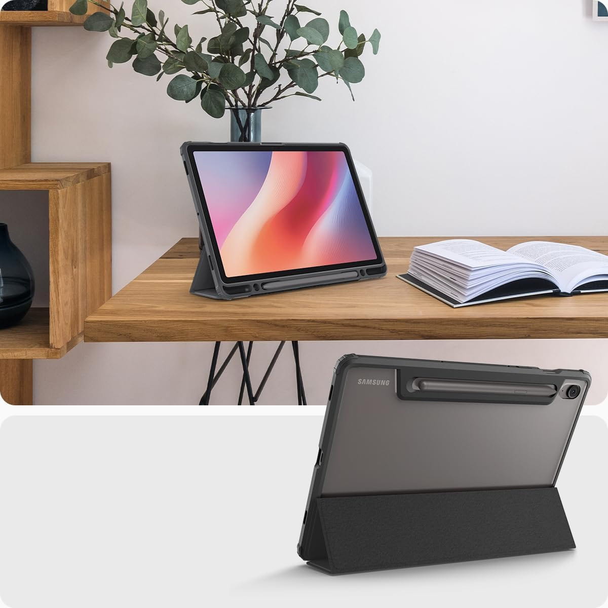 Schutzhülle für Galaxy Tab S10 FE / S9, Spigen Ultra Hybrid Pro, Schwarz und Transparent