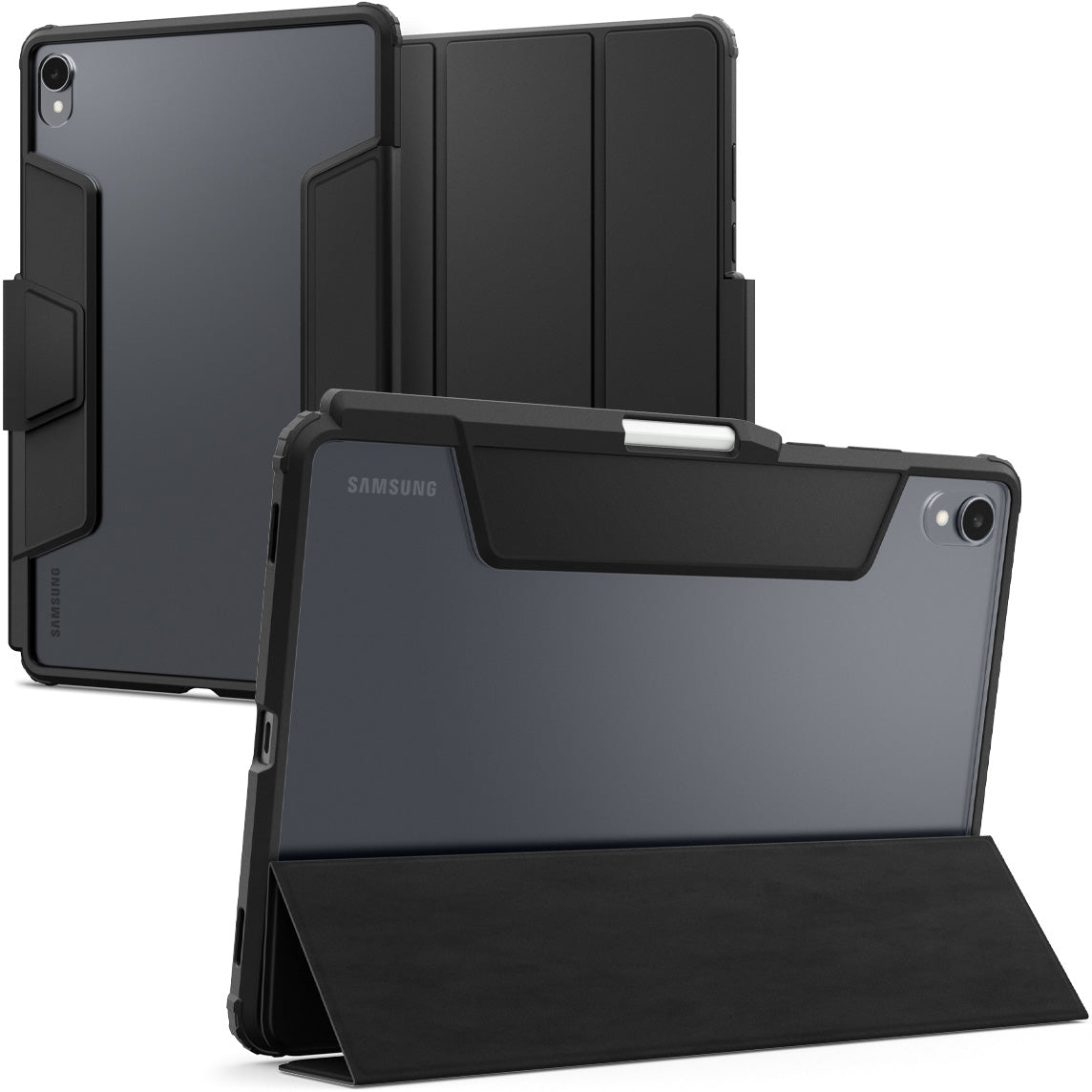Schutzhülle für Galaxy Tab S11, Spigen Ultra Hybrid Pro, Schwarz-Transparent
