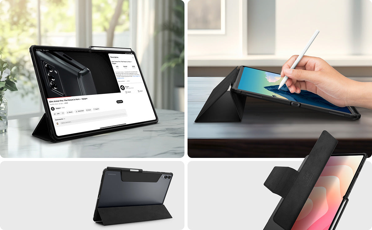 Schutzhülle für Galaxy Tab S11 Ultra, Spigen Ultra Hybrid Pro, Schwarz-Transparent