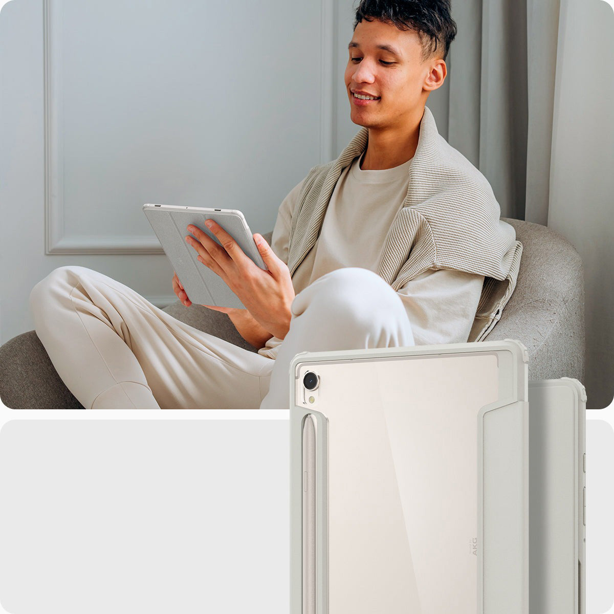 Schutzhülle Spigen Ultra Hybrid Pro für Galaxy Tab S9, Grau-Transparent