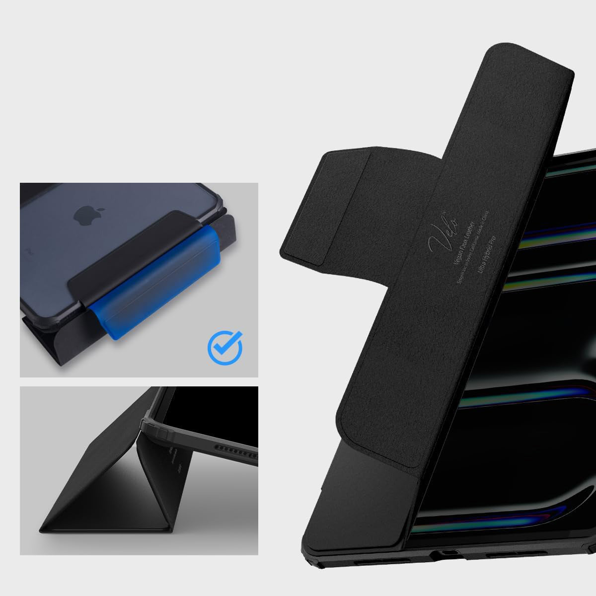 Schutzhülle für iPad Pro 11" 5 gen. 2024, Spigen Ultra Hybrid Pro, Schwarz und Transparent