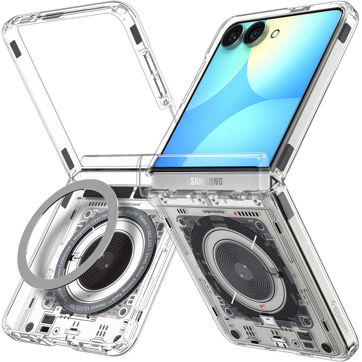 Handyhülle für Galaxy Z Flip8, Spigen Ultra Hybrid Mag mit MagSafe, Transparent