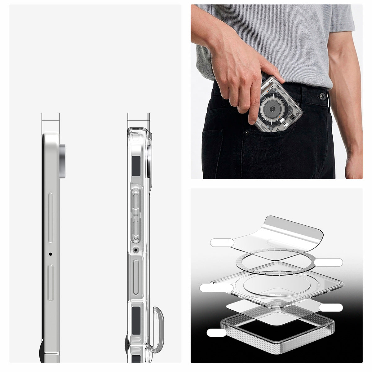 Handyhülle für Galaxy Z Flip8, Spigen Ultra Hybrid Mag mit MagSafe, Transparent