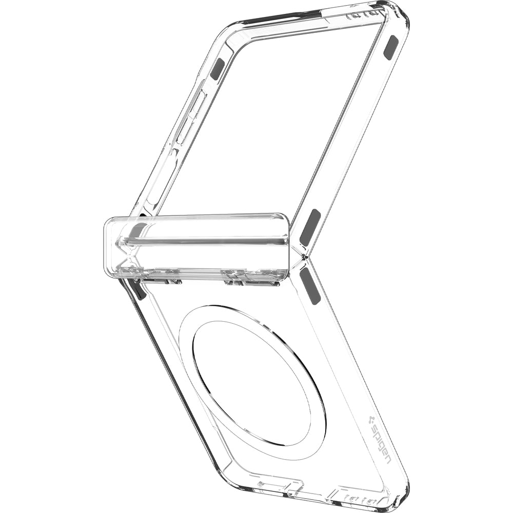 Handyhülle für Galaxy Z Flip7, Spigen Ultra Hybrid Pro Mag mit MagSafe, Transparent-Weiß