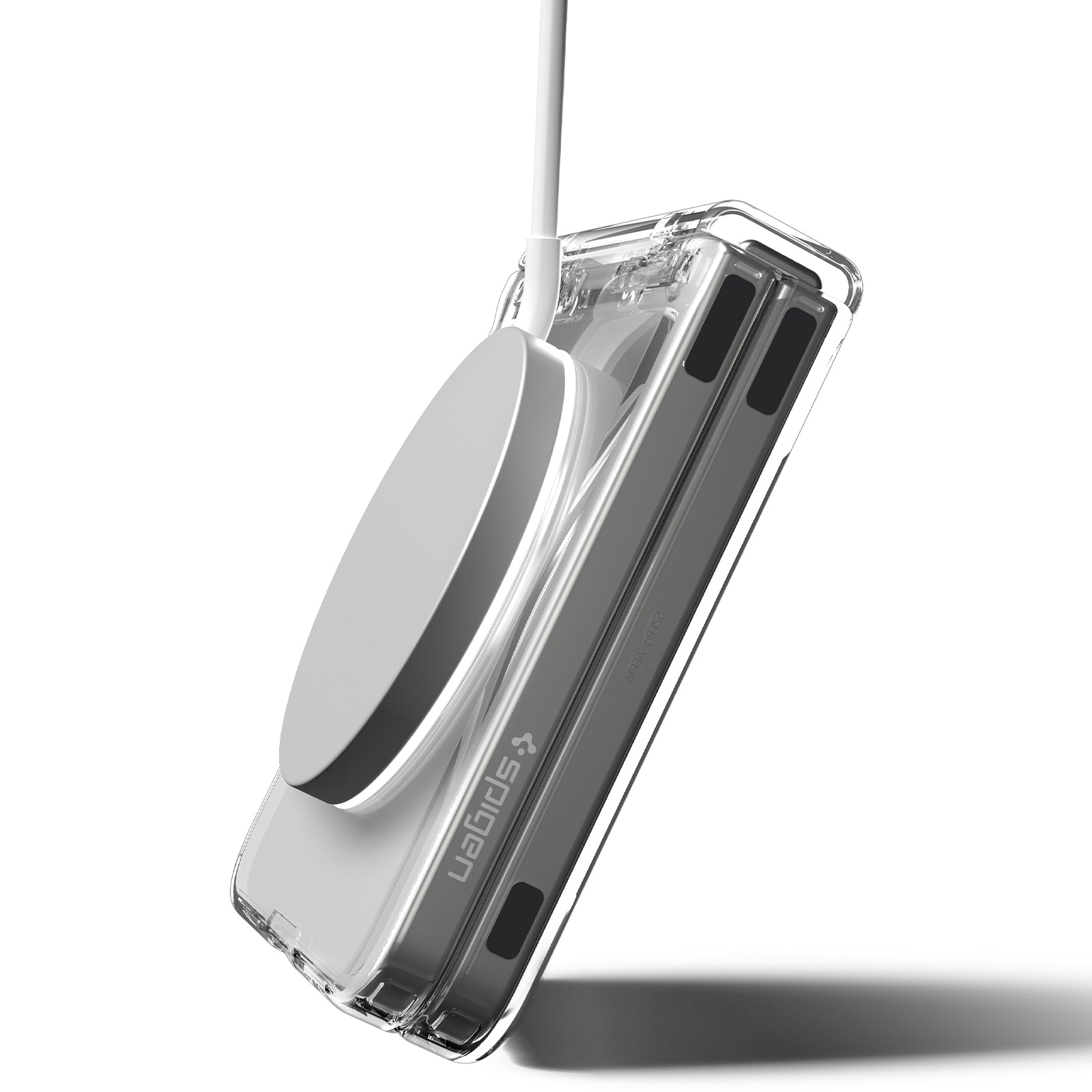 Handyhülle für Galaxy Z Flip7, Spigen Ultra Hybrid Pro Mag mit MagSafe, Transparent-Weiß