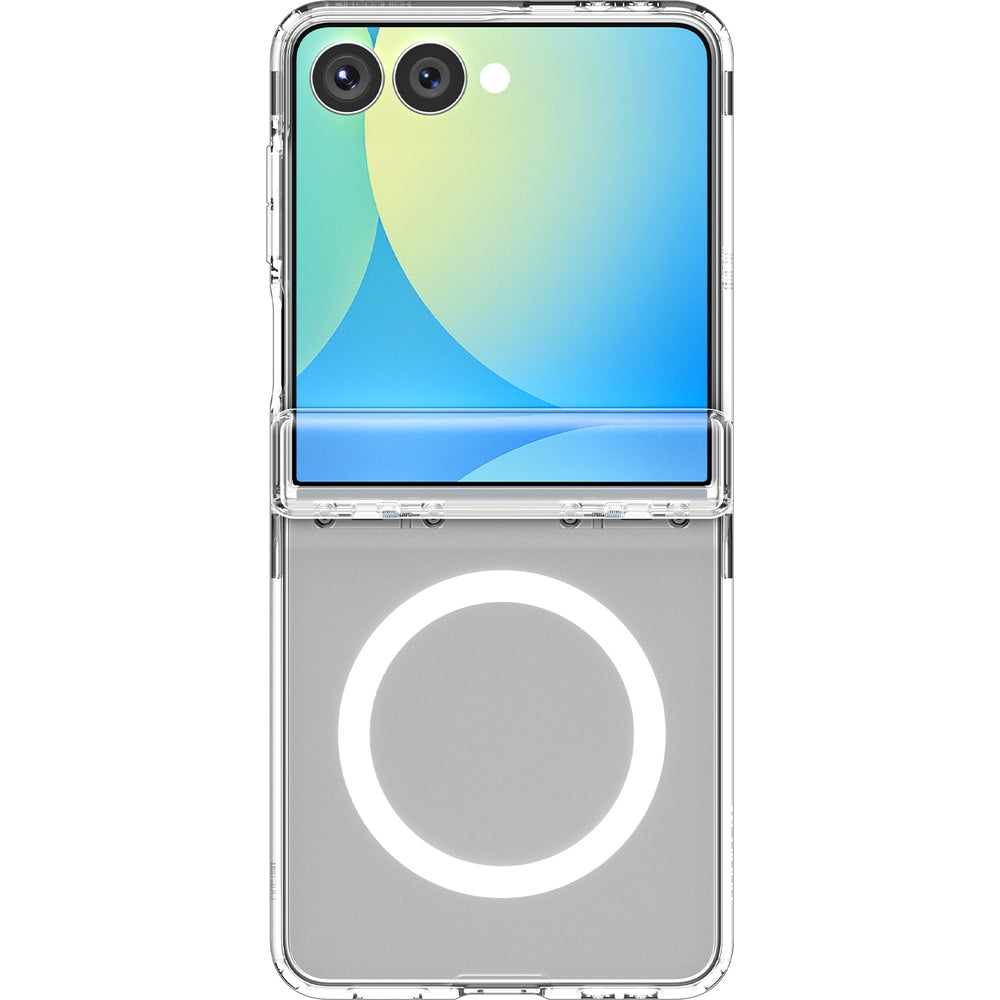 Handyhülle für Galaxy Z Flip7, Spigen Ultra Hybrid Pro Mag mit MagSafe, Transparent-Weiß