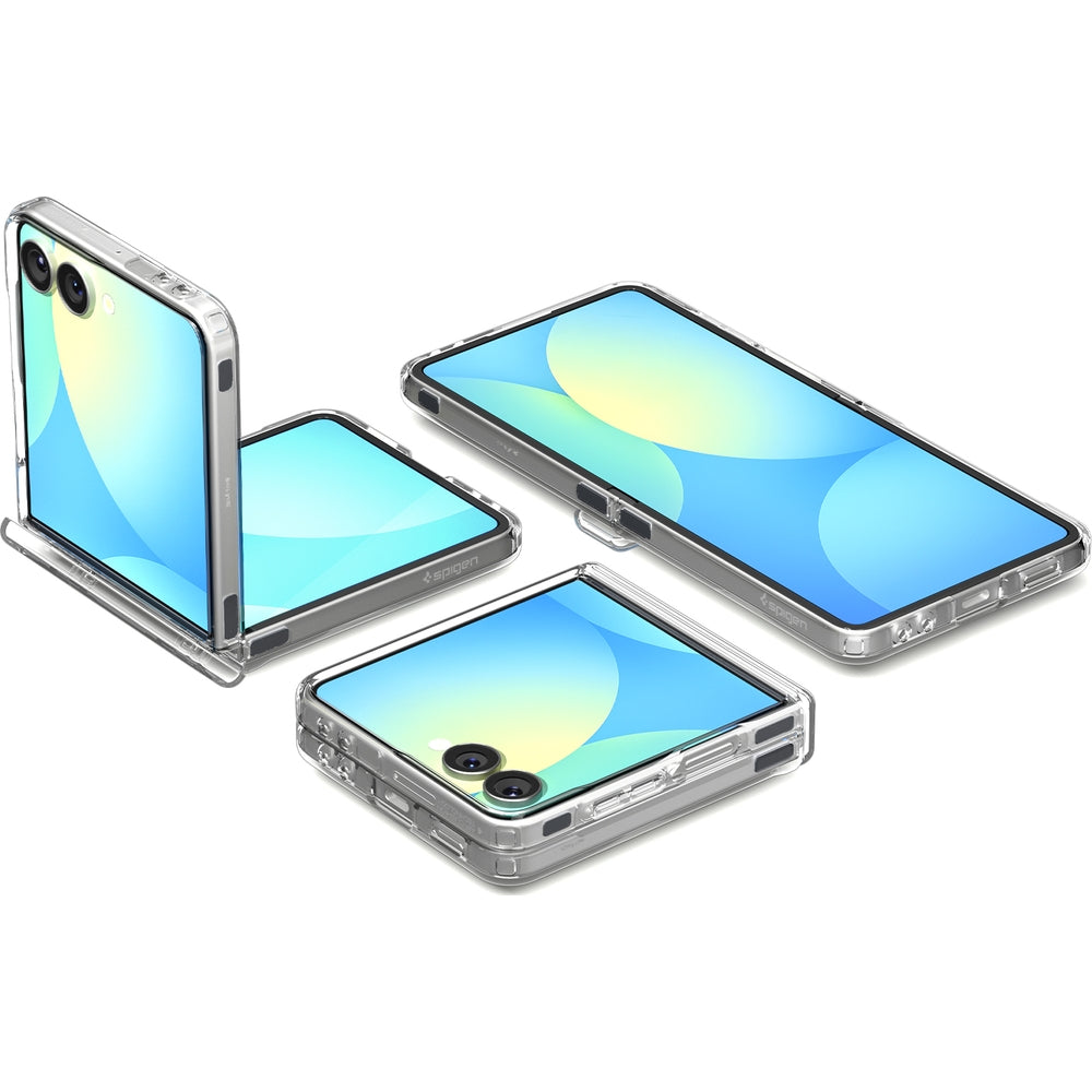 Handyhülle für Galaxy Z Flip7, Spigen Ultra Hybrid Pro Mag mit MagSafe, Transparent-Weiß