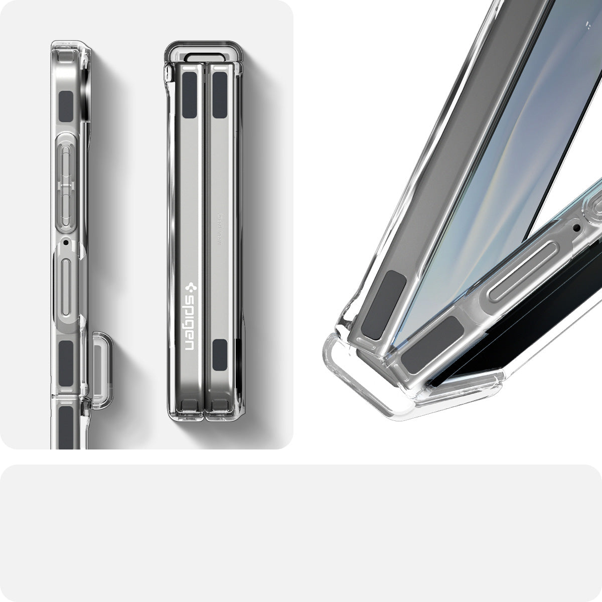 Handyhülle für Galaxy Z Flip7, Spigen Ultra Hybrid Pro Mag mit MagSafe, Transparent-Weiß
