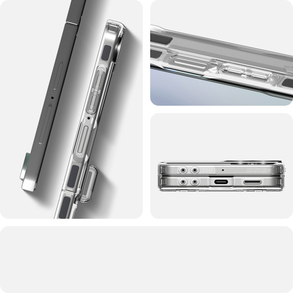 Handyhülle für Galaxy Z Flip7, Spigen Ultra Hybrid Pro Mag mit MagSafe, Transparent-Weiß