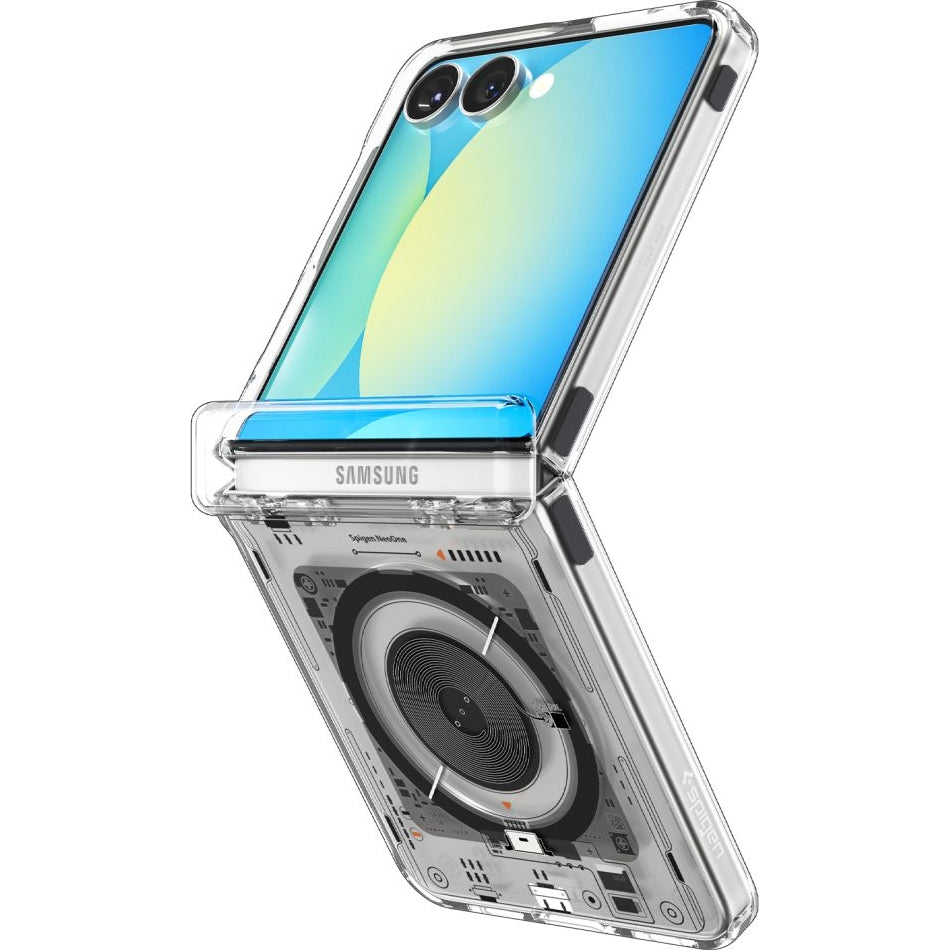 Handyhülle für Galaxy Z Flip7, Spigen Ultra Hybrid Pro Mag mit MagSafe, Transparent-Gemustert (Neo One)