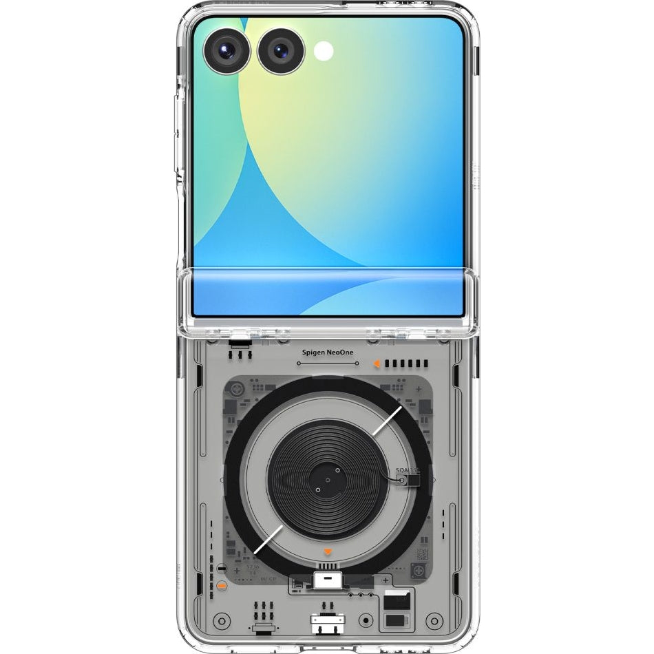 Handyhülle für Galaxy Z Flip7, Spigen Ultra Hybrid Pro Mag mit MagSafe, Transparent-Gemustert (Neo One)