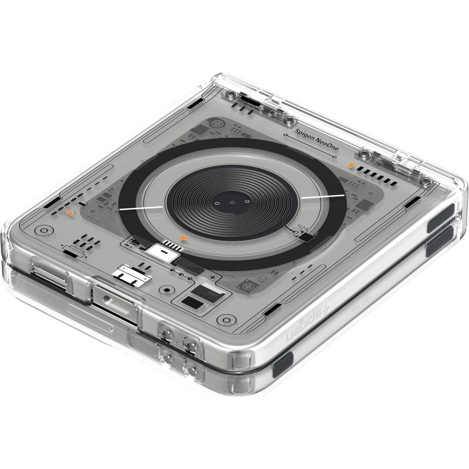 Handyhülle für Galaxy Z Flip7, Spigen Ultra Hybrid Pro Mag mit MagSafe, Transparent-Gemustert (Neo One)
