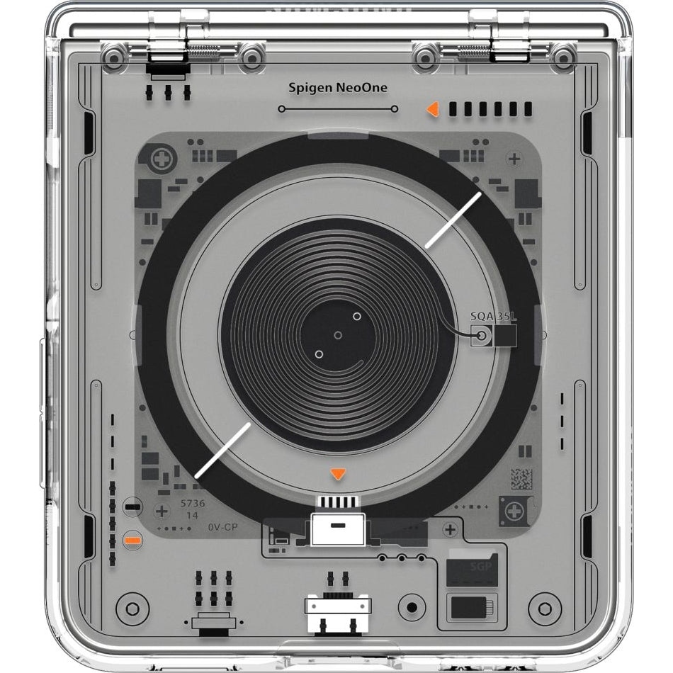 Handyhülle für Galaxy Z Flip7, Spigen Ultra Hybrid Pro Mag mit MagSafe, Transparent-Gemustert (Neo One)