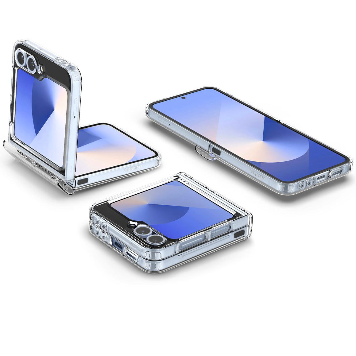 Handyhülle für Galaxy Z Flip7 FE / 6, Spigen Ultra Hybrid Pro Mag mit MagSafe, Transparent-Weiß