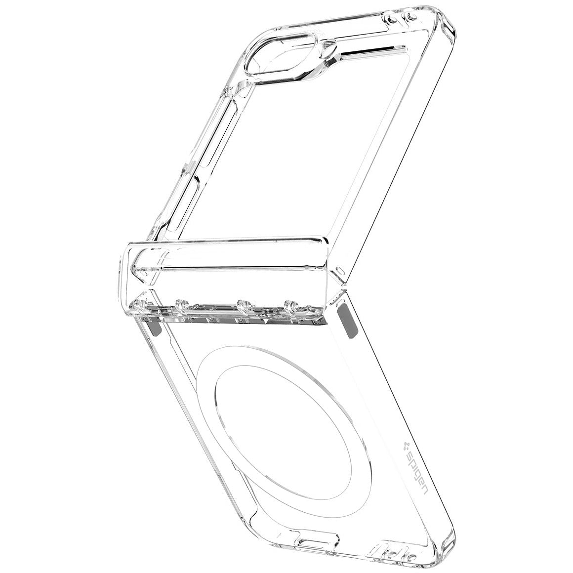 Handyhülle für Galaxy Z Flip7 FE / 6, Spigen Ultra Hybrid Pro Mag mit MagSafe, Transparent-Weiß