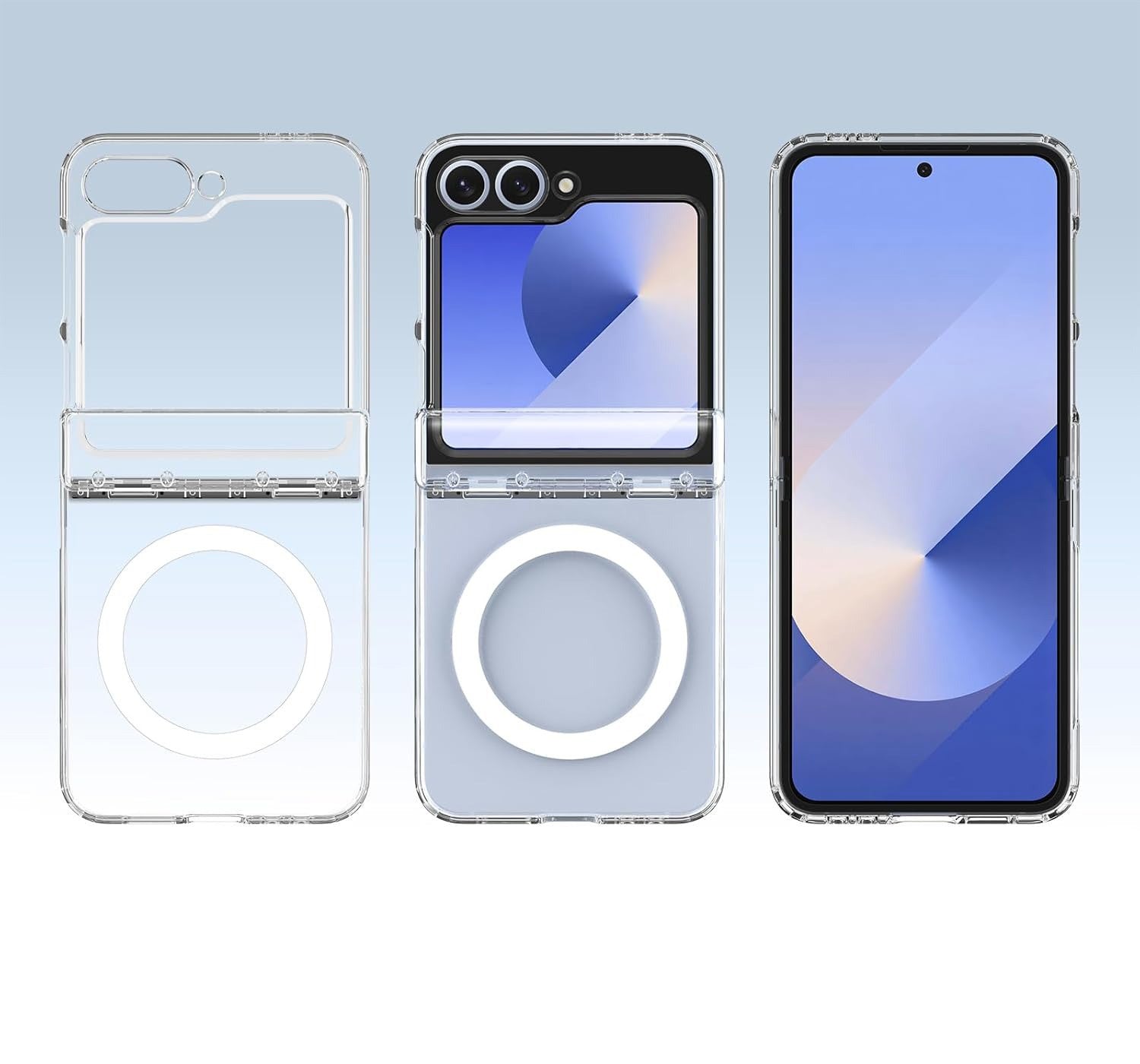 Handyhülle für Galaxy Z Flip7 FE / 6, Spigen Ultra Hybrid Pro Mag mit MagSafe, Transparent-Weiß